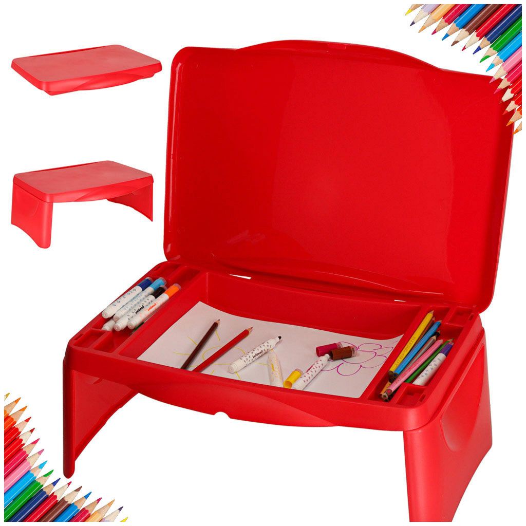 Kinderautotafel Met Opbergvak Rood Productafbeelding 