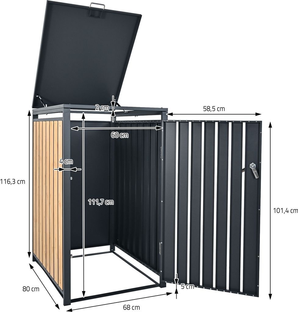 ML-Design 1 box na 1 popelnici 240L 68x80x116,3 cm Obrázek produktu 7