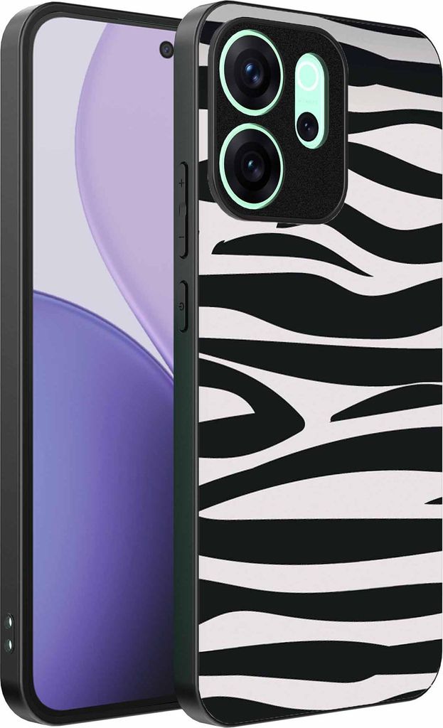 Geeignet für Oppo Reno 14 F Telefon Fall mit Zebradruck - TPU zurück Abdeckung Fall Zebra-Design - Schwarz Weiß - Smartphonica
