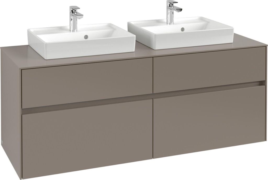 V&B Waschtischunterschrank Collaro 140x54,8x50cm, f 2 Waschtische, wine red
