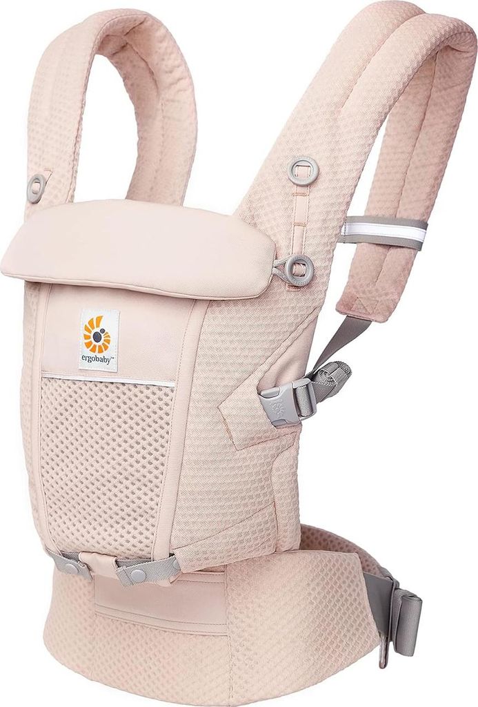 Ergobaby Adapt Babytrage für Neugeborene ab Geburt, 3-Positionen SoftFlex Mesh Ergonomische Babybauchtrage Rückentrage Baby-Tragetasche,Schwarz
