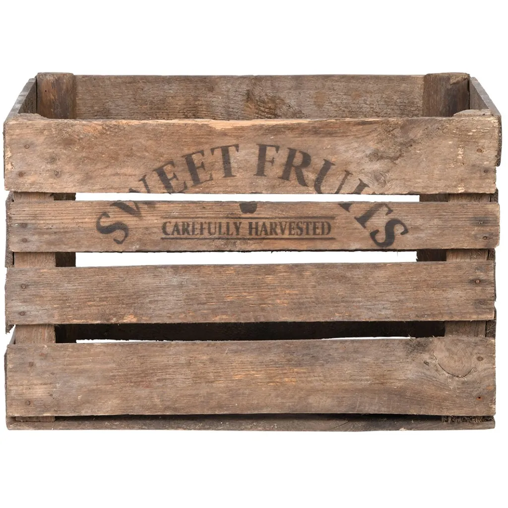 Grande caisse en bois robuste 51cm - Rangement 'SWEET FRUITS' facile