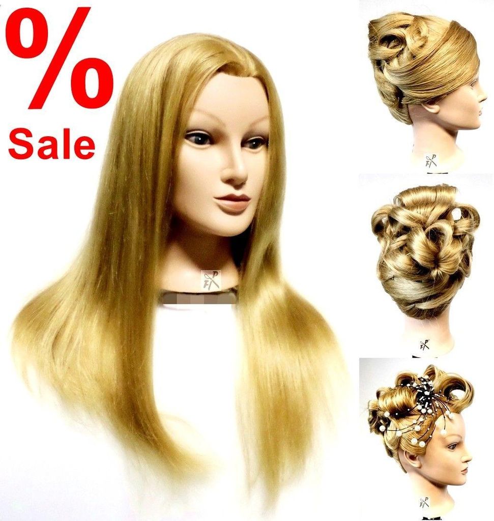 FP Übungskopf Frisierkopf "Leana" 100% Proteinhaar blond - ca. 40 - 45 cm (Deutscher Fachhändler!)