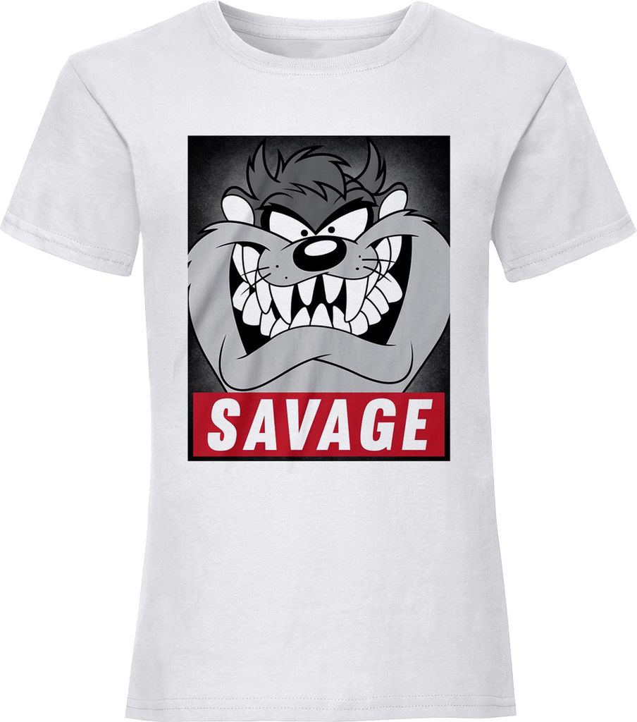 Looney Tunes - Savage T-Shirt für Damen PG853 (S) (Weiß)