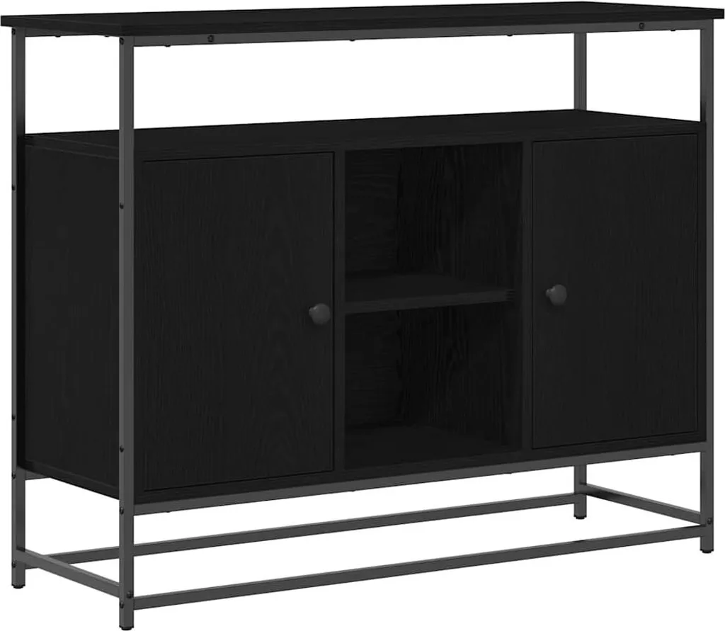 Credenza Rovere Nero 100x35x80 cm SYFAX™ - Mobile Buffet Design Moderno