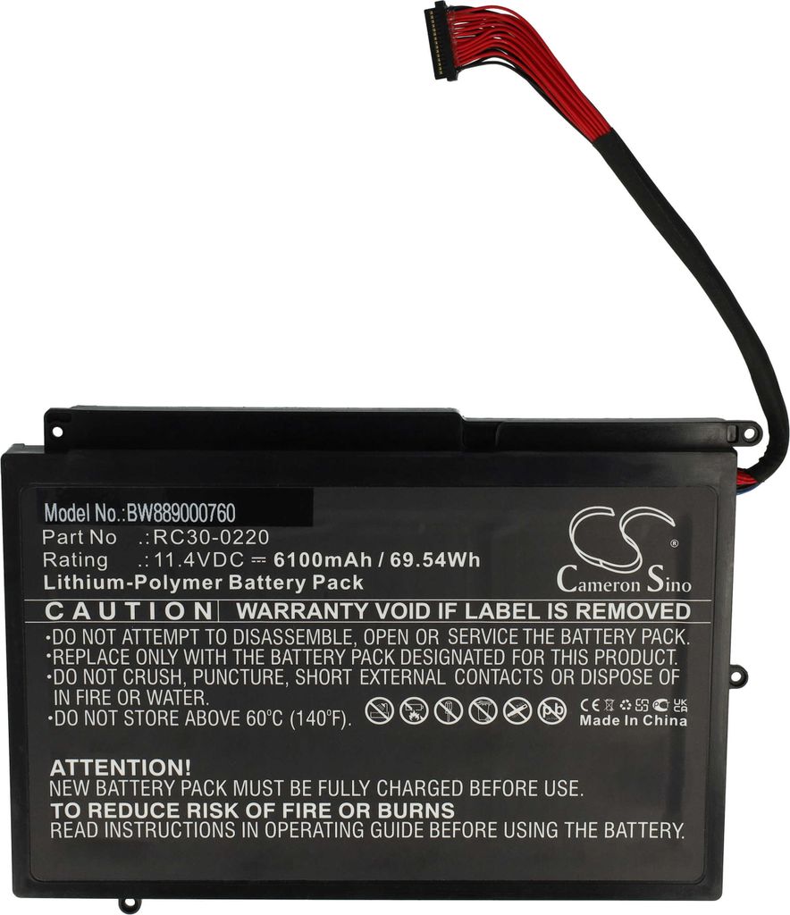 vhbw Akku kompatibel mit Razer Blade Pro 17, 17.3 2019, 17 2019 4k UHD, 17.3 Full HD Handy Smartphone Telefon (6100 mAh, 11,4 V, Li-Polymer)