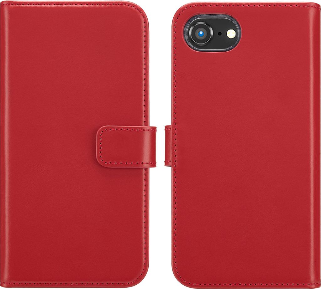 Selencia Echtleder Klapphülle iPhone 16e - Rot