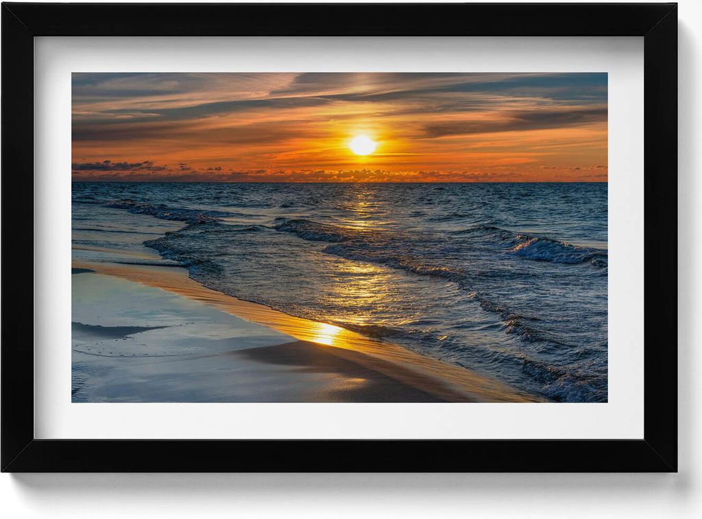Władysławowo Ostsee– Wandbild mit Rahmen – Gerahmtes Bild – Wanddekoration – 30x20 cm – Schwarz Rahmen