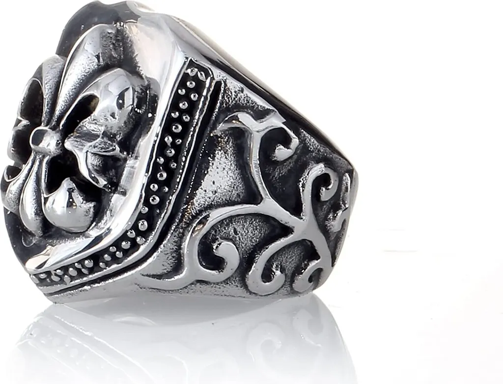 Anello Sigillo Uomo Karisma Giglio Bourbon 30mm Acciaio 316L SRSK11
