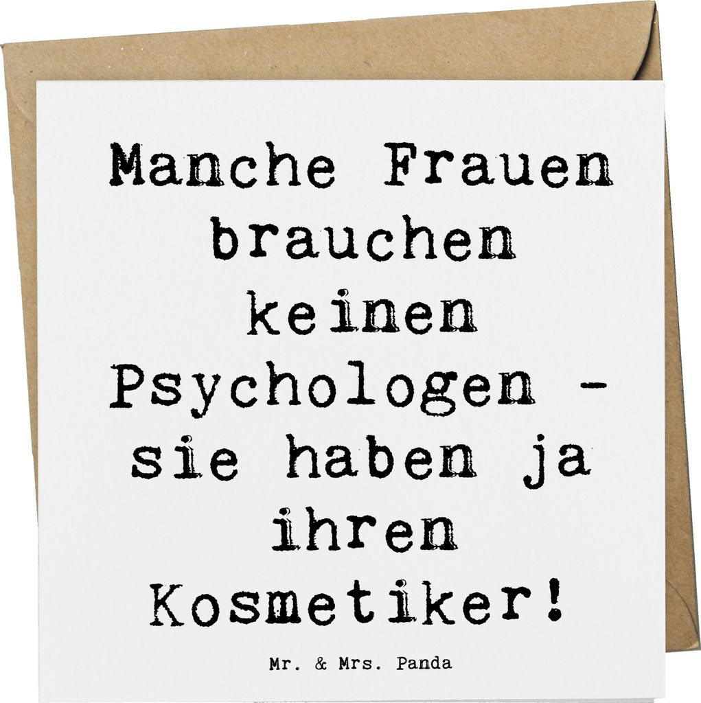 Mr. & Mrs. Panda Grußkarte Spruch Kosmetiker Seele - Weiß - Geschenk, individuelle Behandlung, personalisierte Geschenke, Glückwunschkarte, anla...