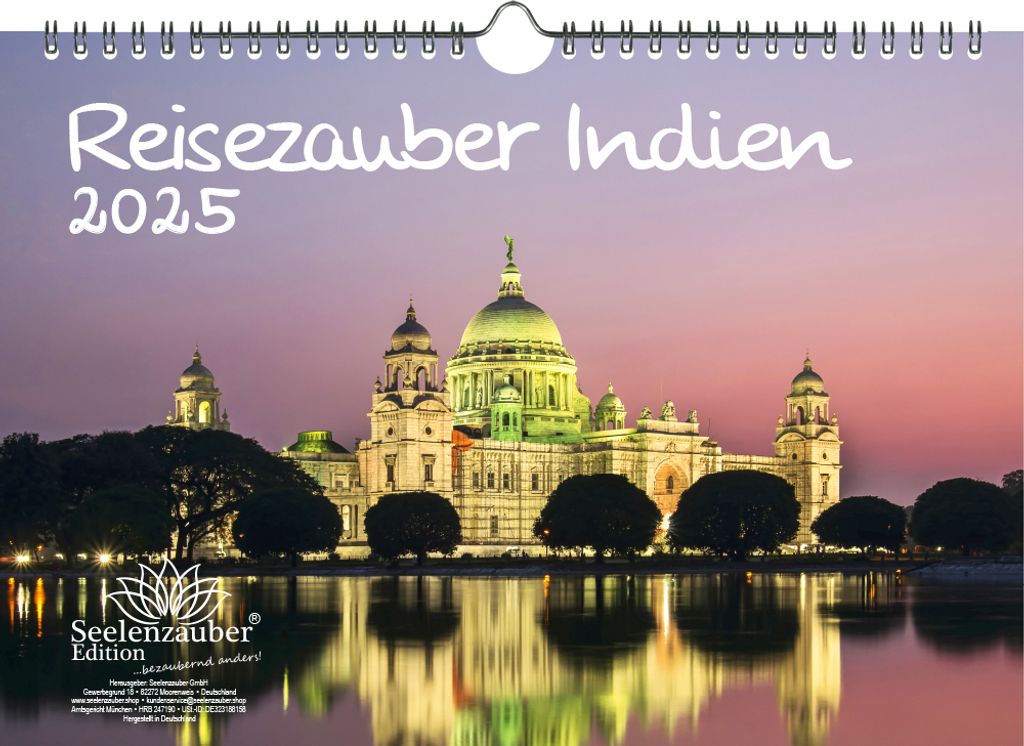 Reisezauber Indien DIN A4 Kalender für 2025 Neu-Delhi Strand Urlaub Reise Stadt und Land - Seelenzauber