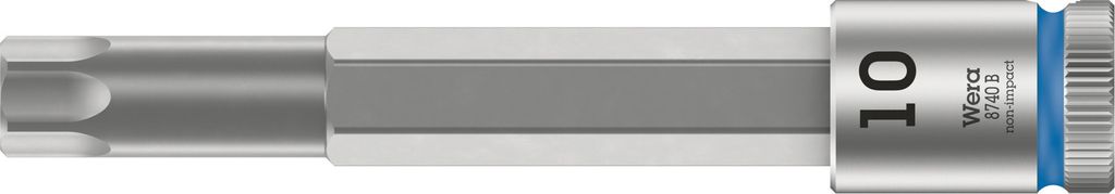 Wera 8740 B Zyklop Bitnuss mit 3/8"-Antrieb, mit extra schlankem Profilbereich Blau