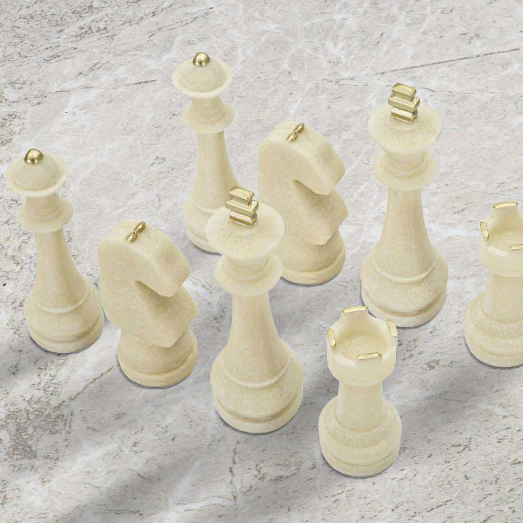 Set Scacchi Mauro Ferretti Quarzy 8 Pezzi Oro Bianco | Design Moderno - 12