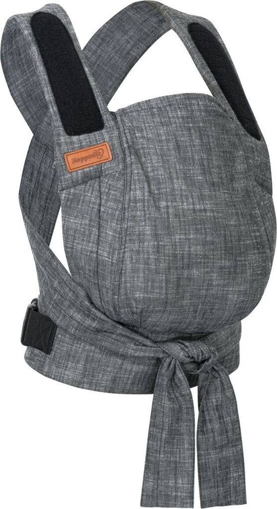 HOPPEDIZ Babytrage Bondolino b.pure Komforttrage ab Geburt (3 - 20 kg) Bauchtrage, Rückentrage & Hüfttrage denim black