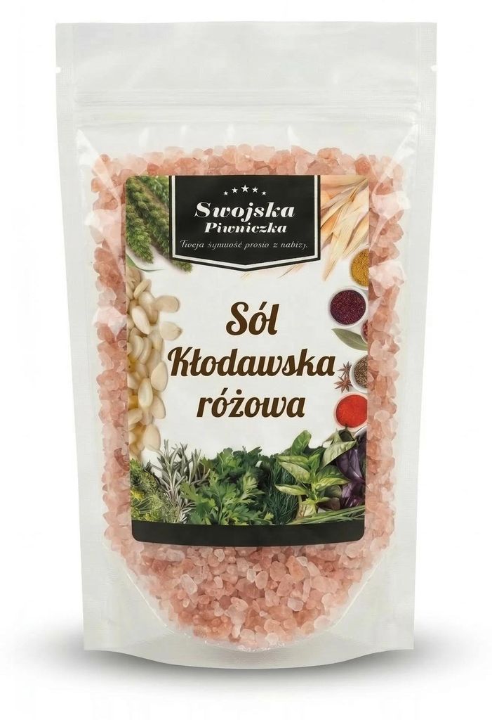 SÓL KŁODAWSKA RÓŻOWA GRUBO MIELONA 1KG SWOJSKA PIWNICZKA