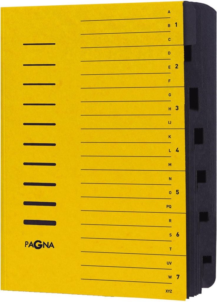 PAGNA Ordnungsmappe DIN A4 aus Karton 7 Fächer gelb Produktbild 