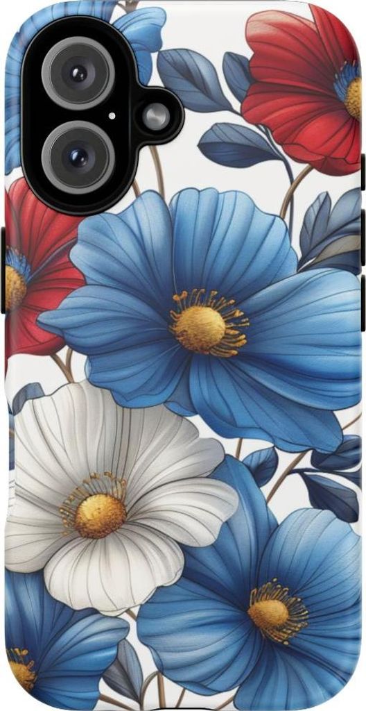 Blumiges Clipart-Design – Handyhülle Kompatibel mit iPhone 16