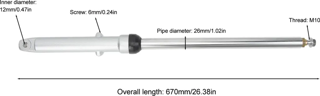 Paire d'amortisseurs avant 670mm en alliage pour moto CG125 et 150CC
