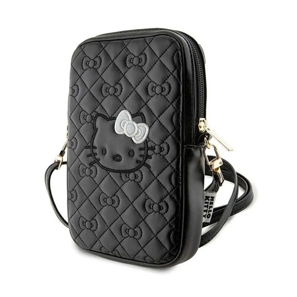 Borsa Hello Kitty Black Quilted Bows Strap | Accessorio Moda Y2K Nera