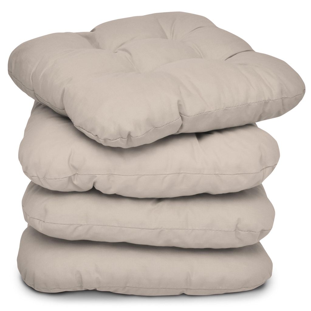 Beautissu Set di 4 cuscini per seduta Lisa Taupe, 40x40x8 Immagine del prodotto 