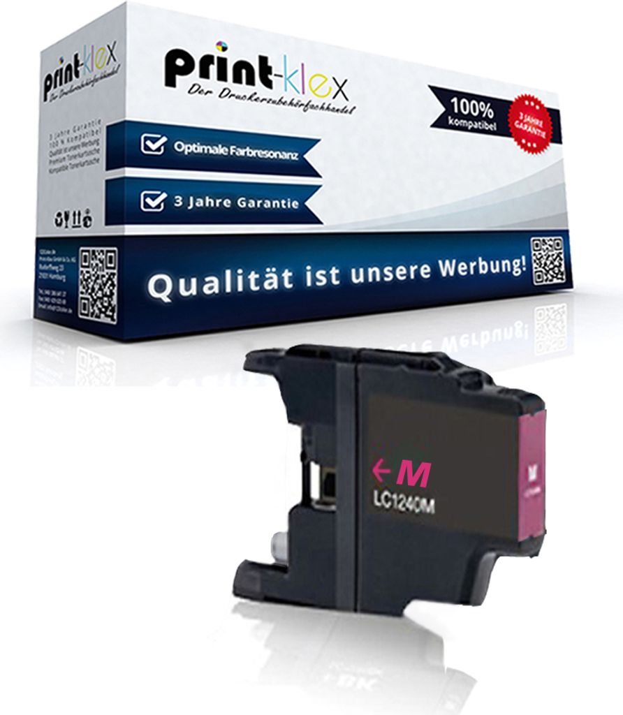 Print-Klex Kompatible Reinigungspatrone kompatibel mit Bother MFCJ6710DW MFCJ6910DW MFCJ825DW MFCJ835DW LC-1240 LC 1240 LC1240 Rot Magenta - Office...