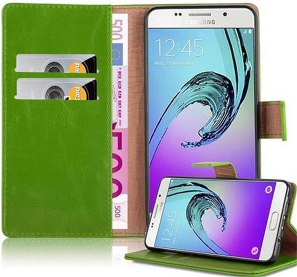 Cadorabo Hülle für Samsung Galaxy A5 2016 Schutzhülle in Grün Handyhülle Book Tasche Case Etui Luxury