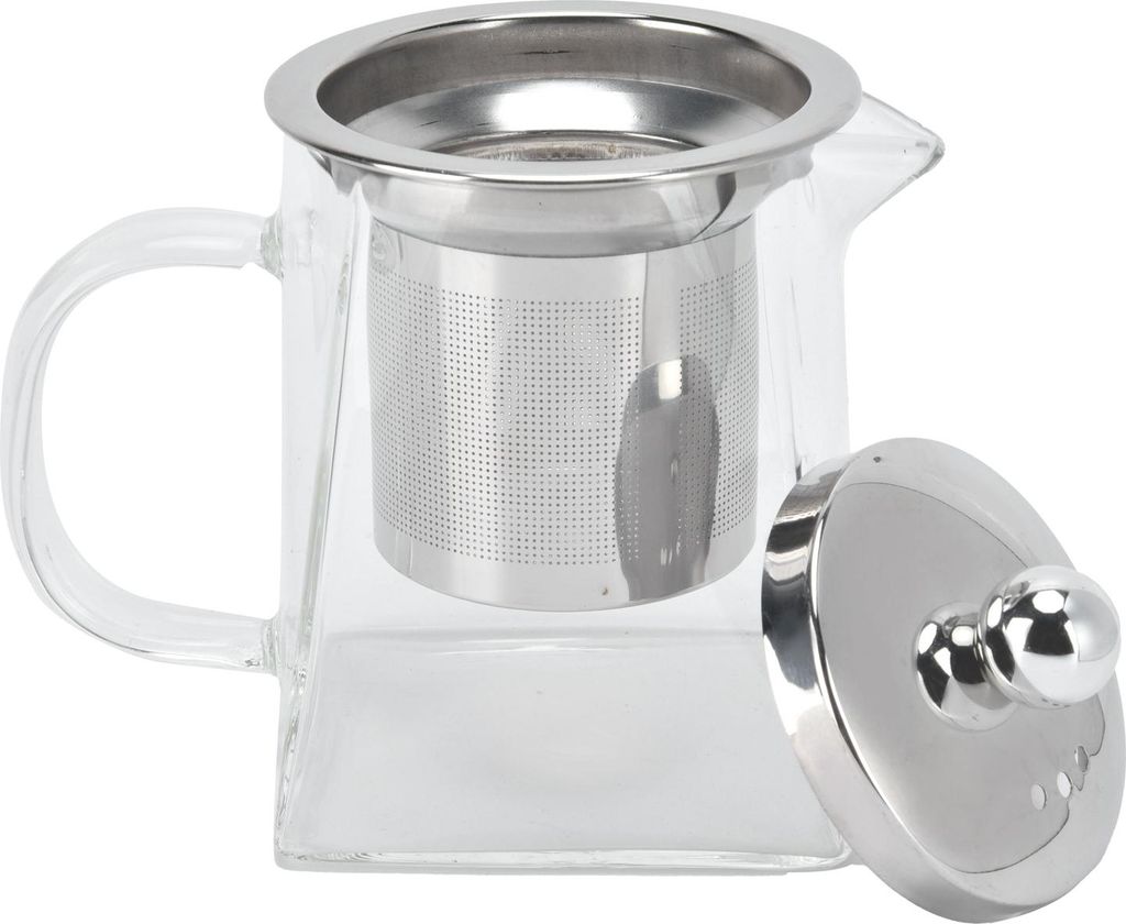Transparentes Glas Teekanne mit abnehmbarem 304 Edelstahl Filter Teekessel für Home Office350ml