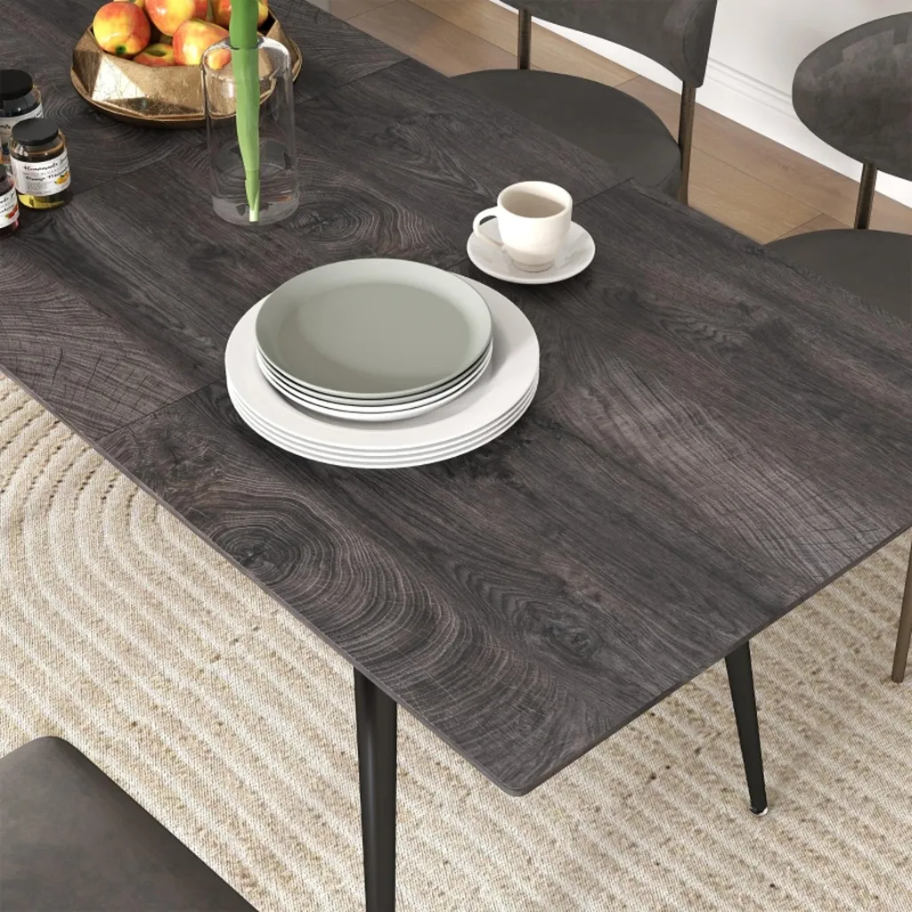 Table de salle à manger extensible pour 6 à 8 personnes avec pieds acier - 8
