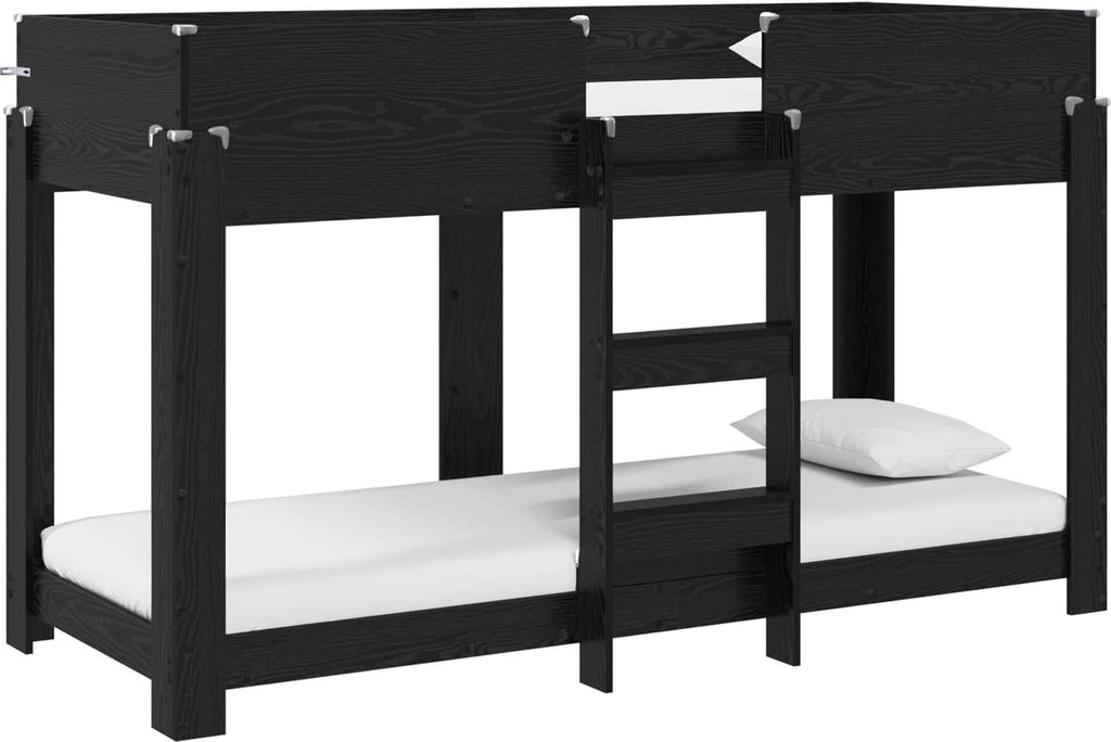Etagenbett für Kinder Schwarz Eichen-Optik 75 x 190 cm