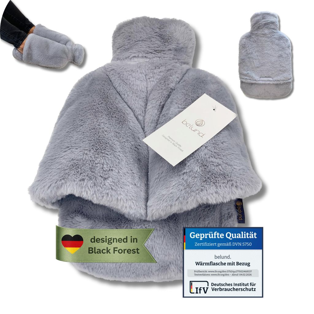 belund. 2 in 1 Wärmflasche und Fußwärmer in Einem mit Produktbild 