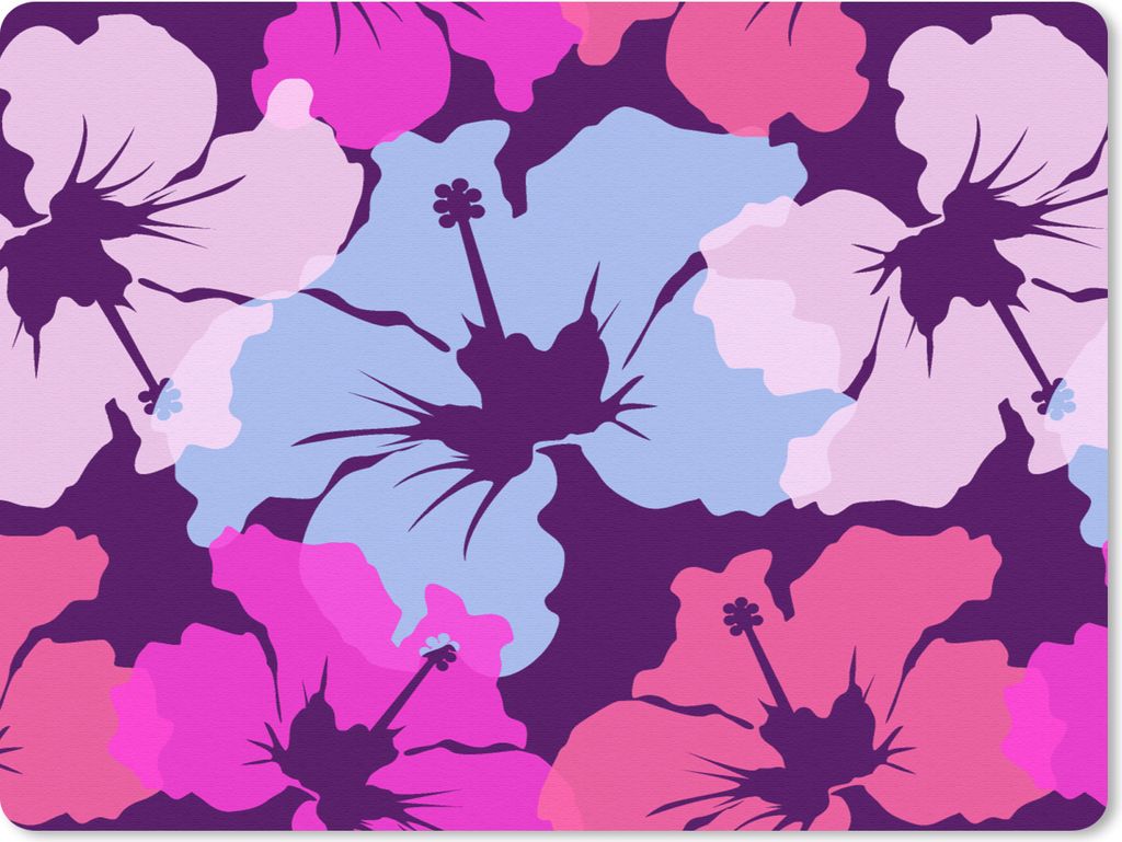 MuchoWow Mauspad Mousepad Pastell - Hibiskus - Blume - Hawaii - Entwurf 23x19 cm - Mousepads - Maus Mat - Pad - Mausunterlage - Schreibtischunter...