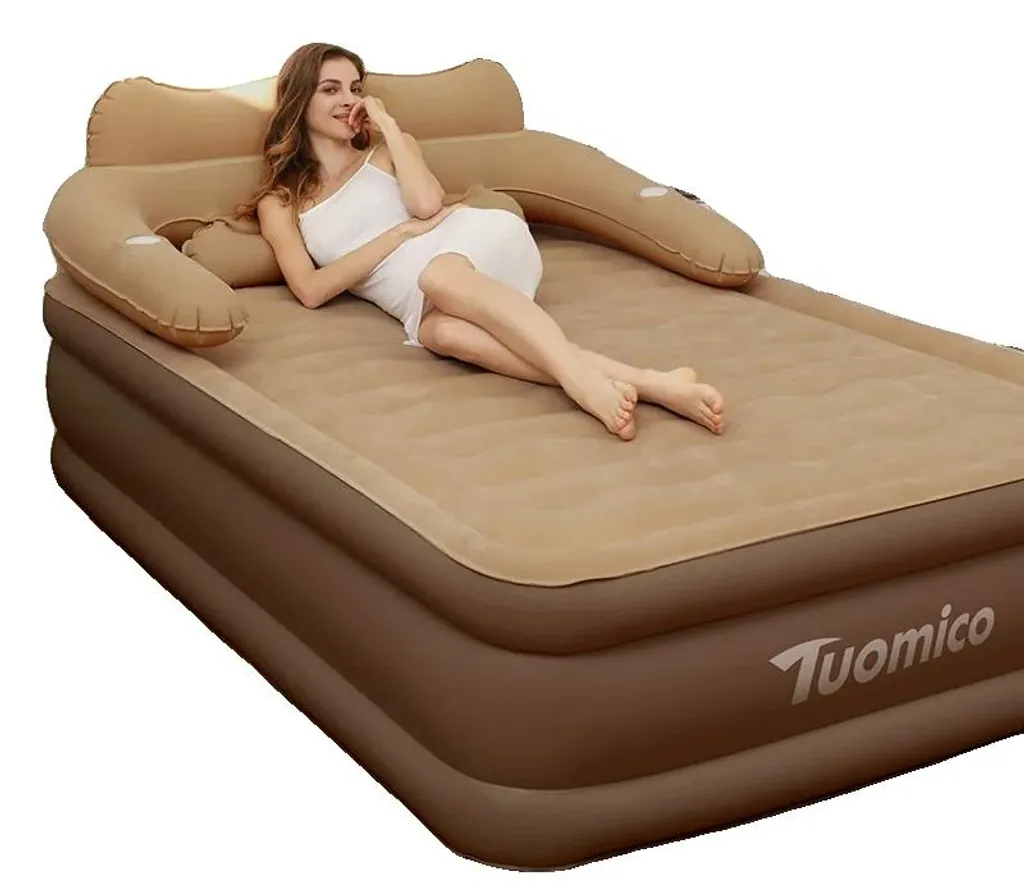 Matelas pneumatique camping et maison 203x152 cm dossier ajustable