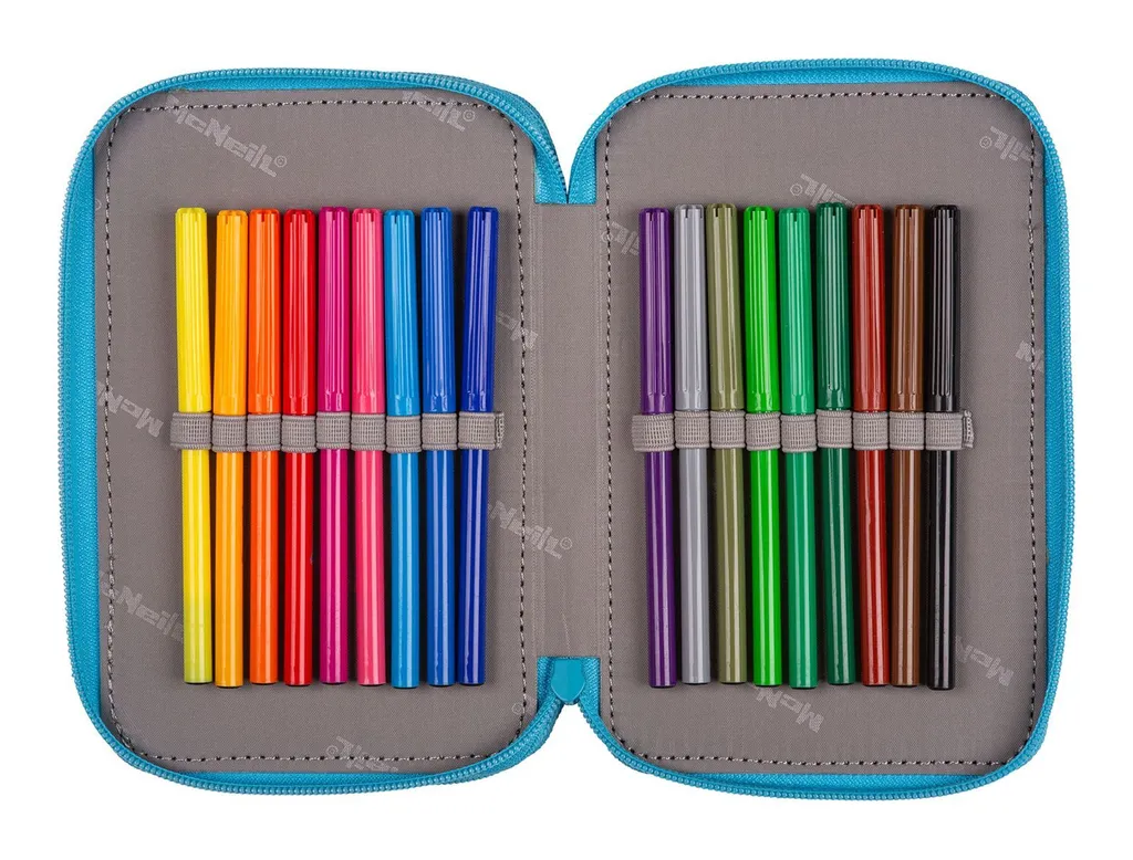 McNeill Trousse à Crayons Bubble Bleu Clair avec Trois Compartiments - 5