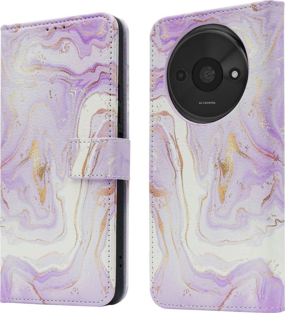 imoshion Design Klapphülle Xiaomi Redmi A3 - Purple Marble