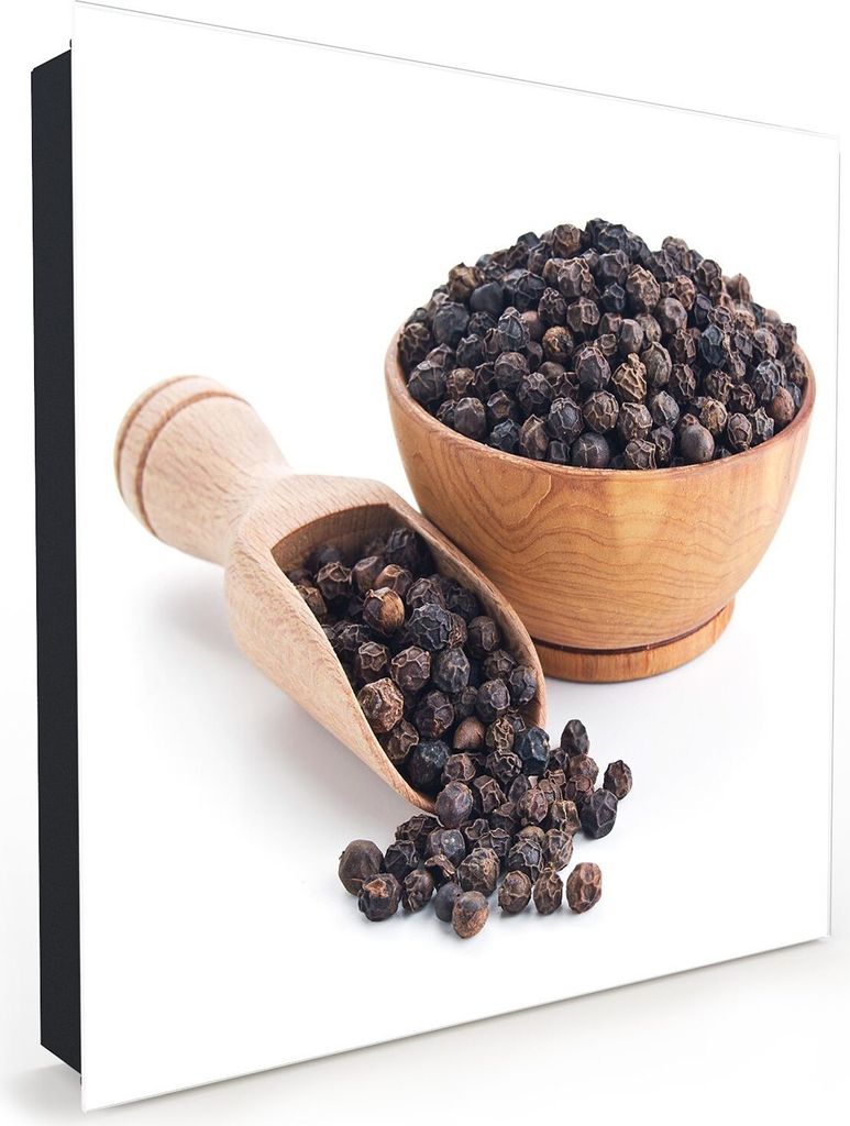 Nachbildung-Schlüsselkasten, Magnetpinnwand und Memoboard mit Glasfront Motiv Pfeffer auf Löffel