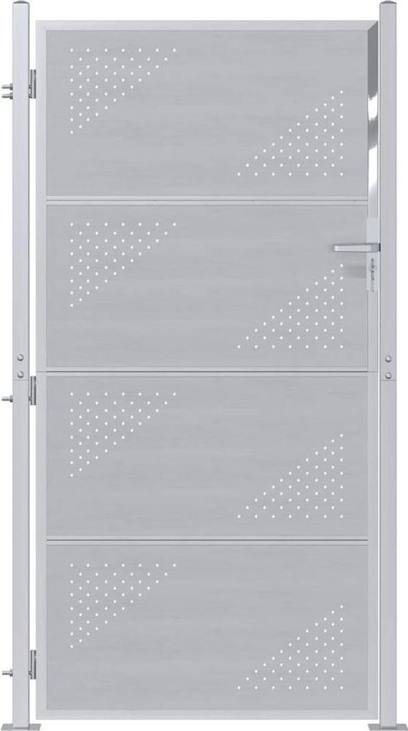 vidaXL Gartentor 85 x 174 cm Edelstahl Silber Abschließbar Produktbild 