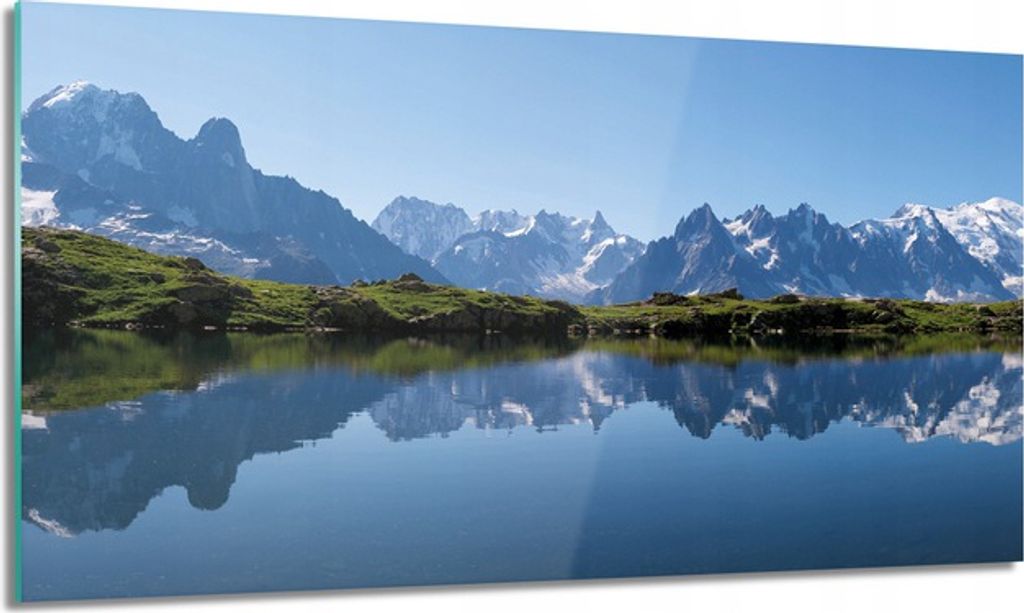 Berge-Wasser-Panorama Glasbild für Küche 100x60