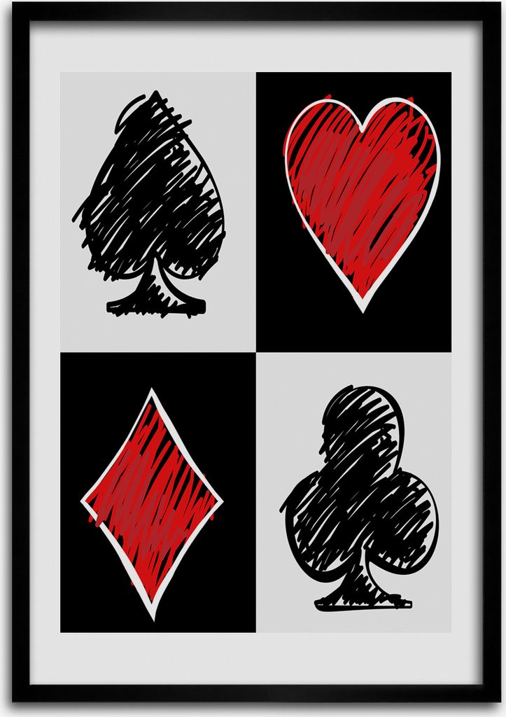 Bild - Bilderrahmen - 50 cm x 70 cm - MDF - Rahmen - Wandkunst Kartenfarben