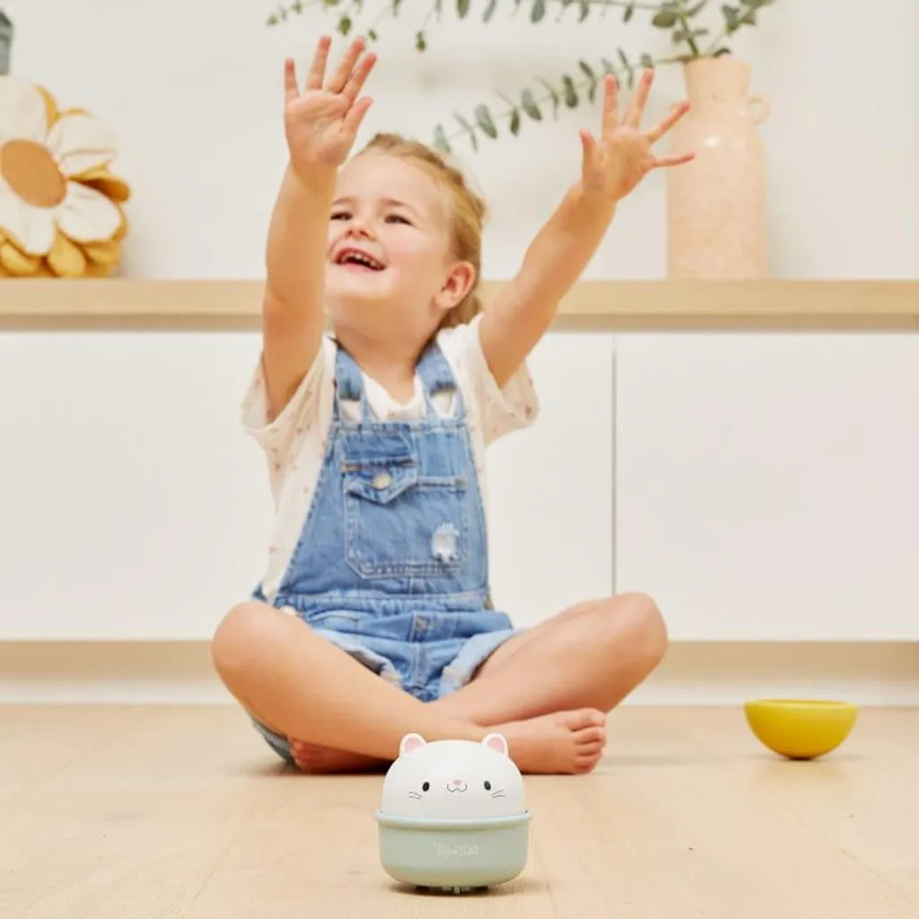Selecta Swing Roller Chat : Jouet d'Éveil Interactif en Bois Naturel