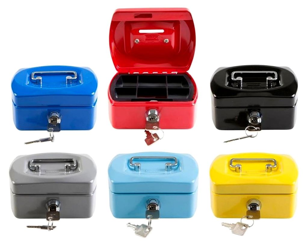 Mini Geldkassette - schwarz - 125x95x60mm