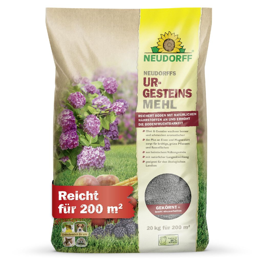 Neudorff UrgesteinsMehl - 20 kg für 200 m² erhöht Produktbild 