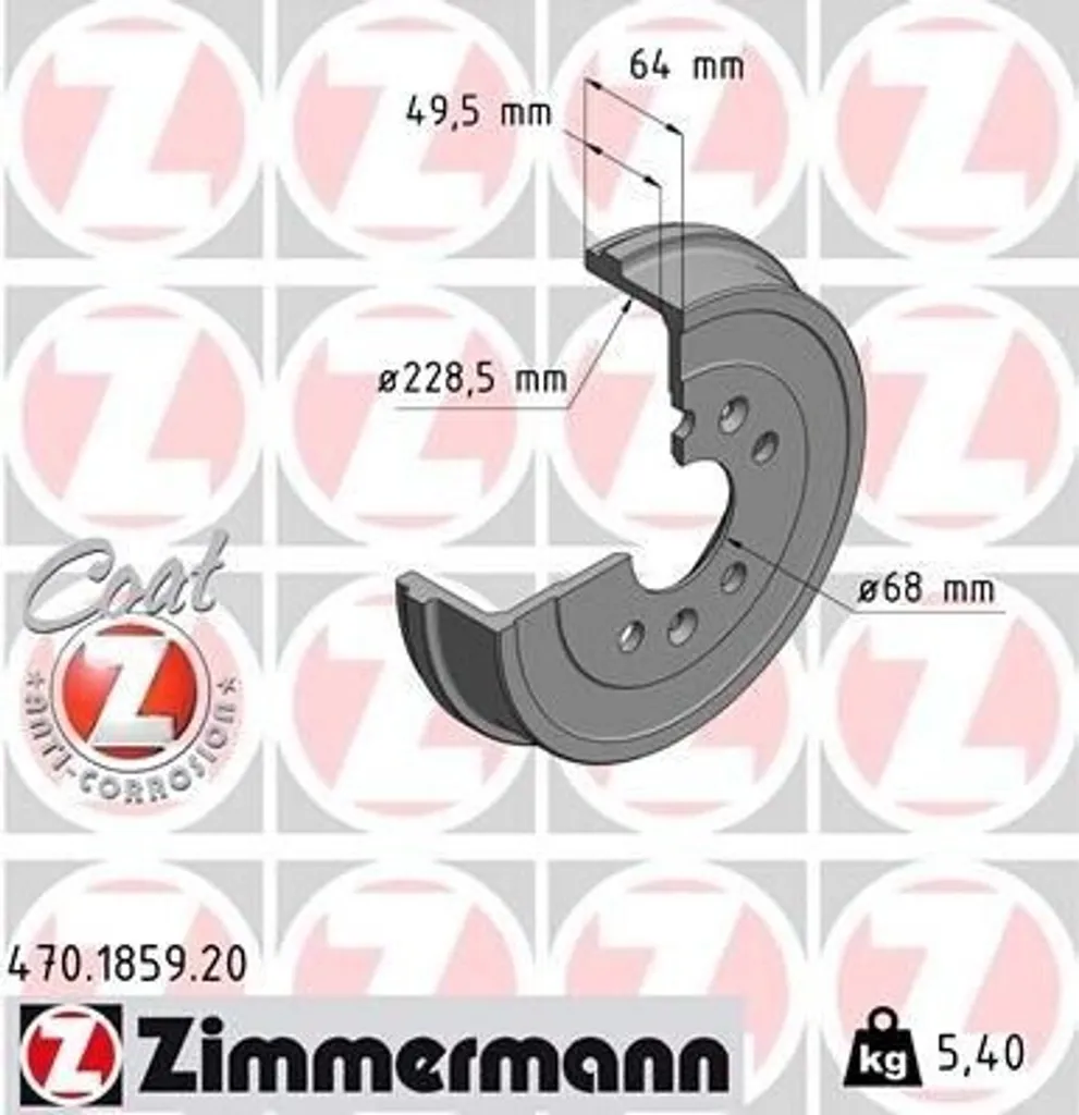 Fini les vibrations : Tambour de frein ZIMMERMANN 470.1859.20 pour Duster