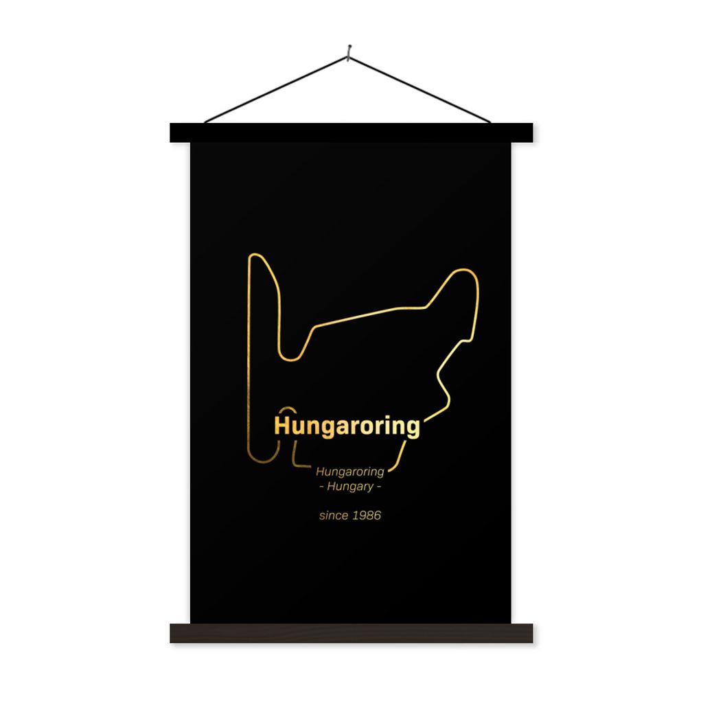 MuchoWow Textilposter Ungarn - F1 - Rennstrecke 60x90 cm mit schwarzem Rahmen - Poster Wohnzimmer