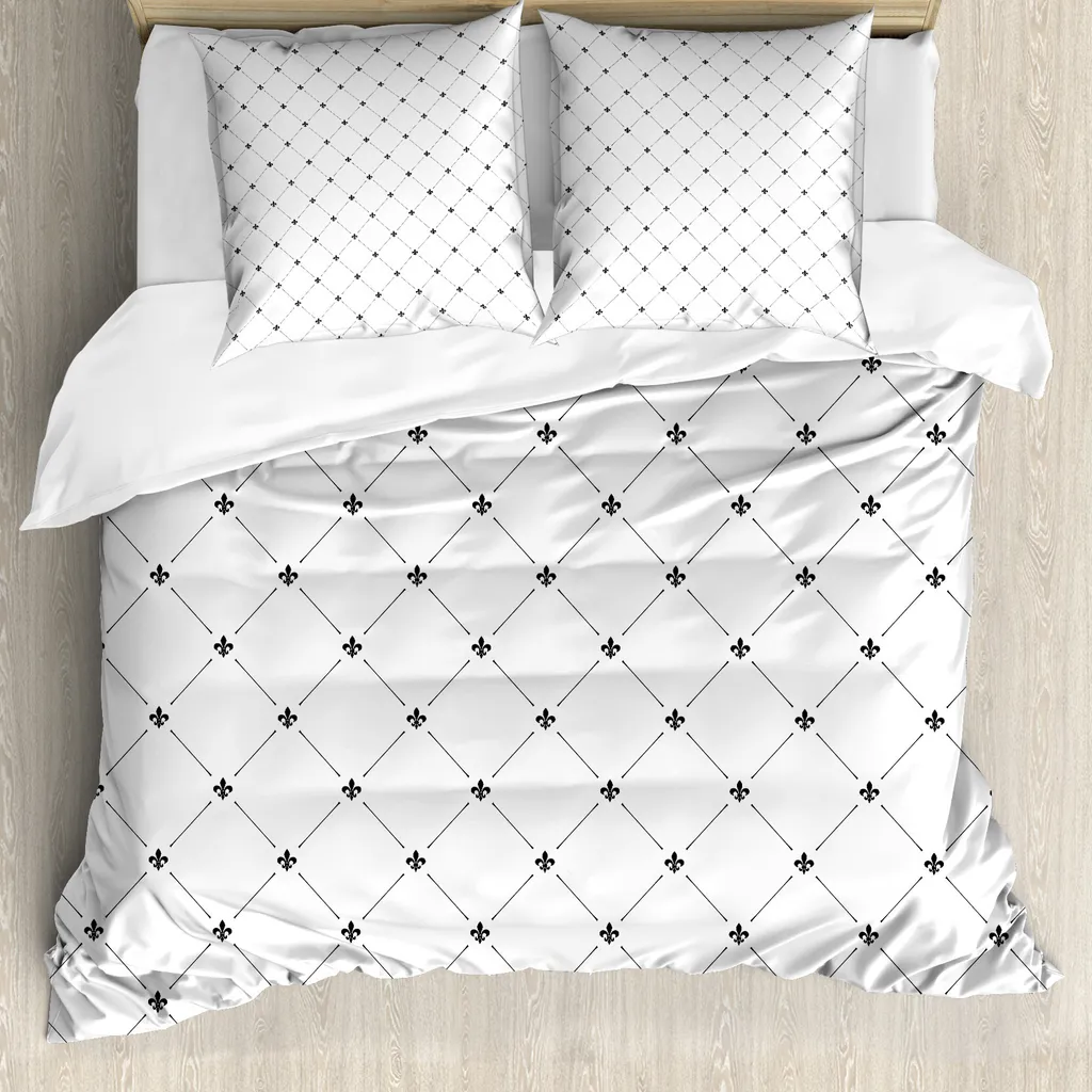 Copripiumino Shabby Chic ABAKUHAUS 155x220 - Black & White Floral