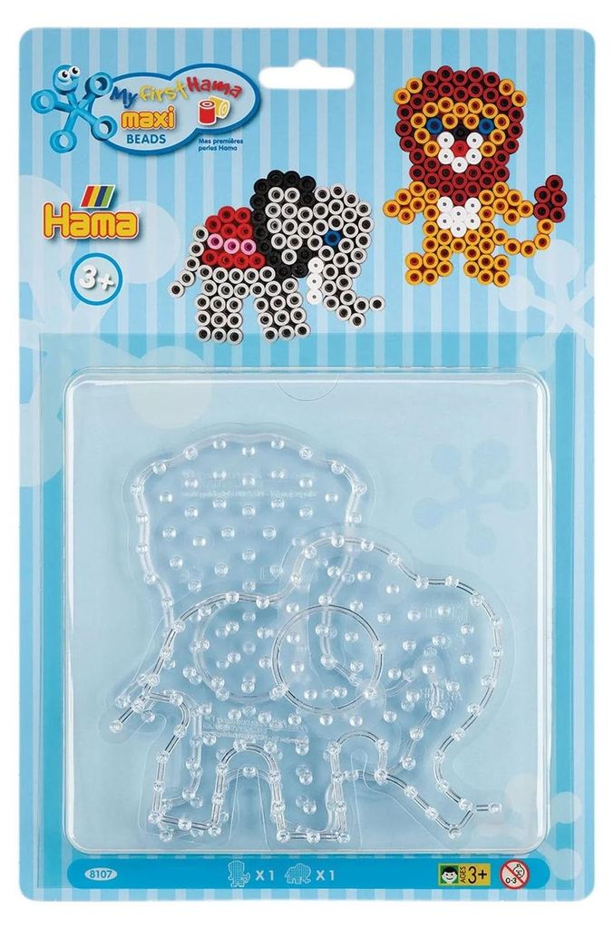 Hama Maxi-Bügelperlen-Tafeln „Löwe und Elefant“
