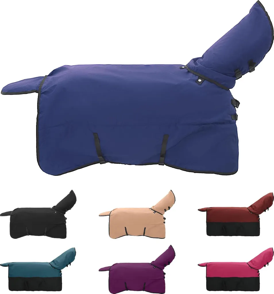vidaXL Coperta per cavalli verde scuro e nero 165 cm poliestere