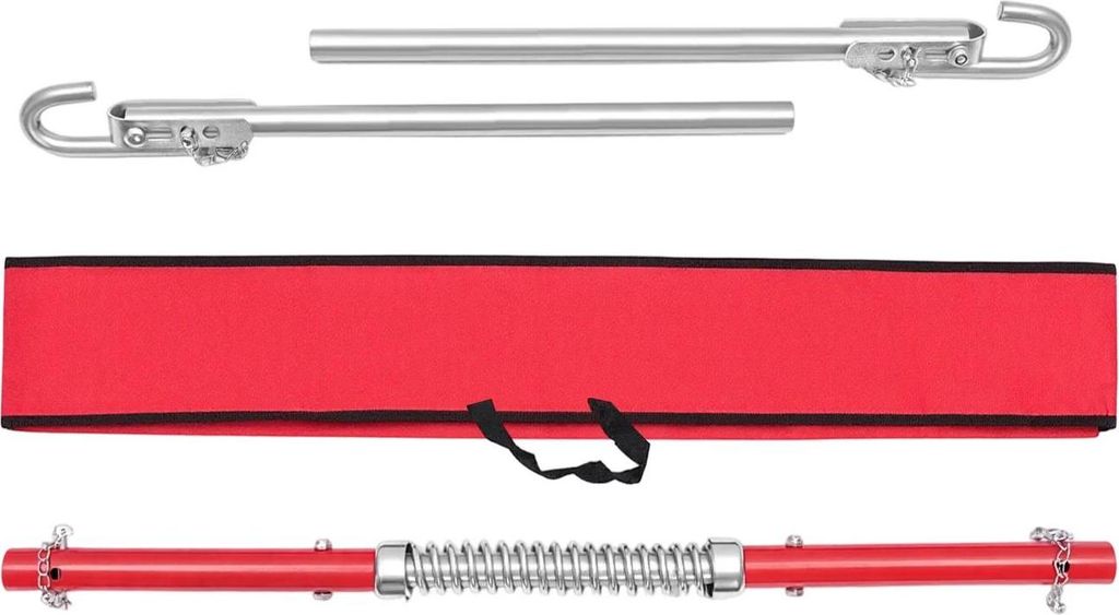Abschleppstange Auto - Stahl Schleppstange 3 t - Federpuffer - Abnehmbar - Tragbar - Für Pannenhilfe - Rot