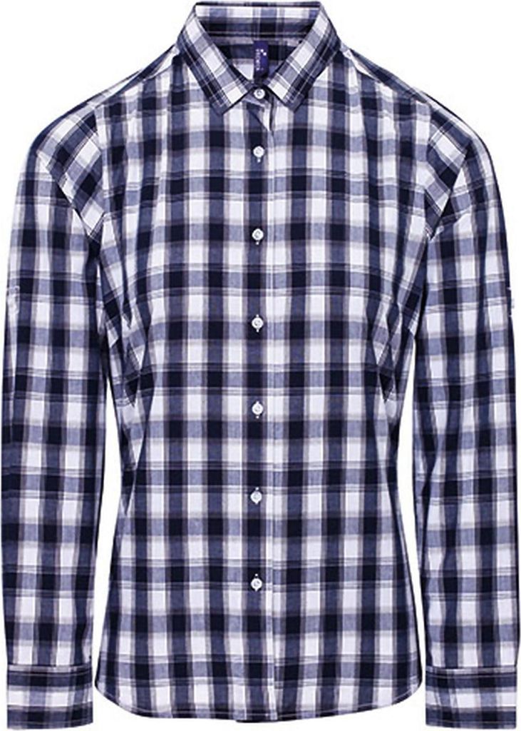 Premier Workwear Women ́s Mulligan Check Baumwolle Long Sleeve Shirt