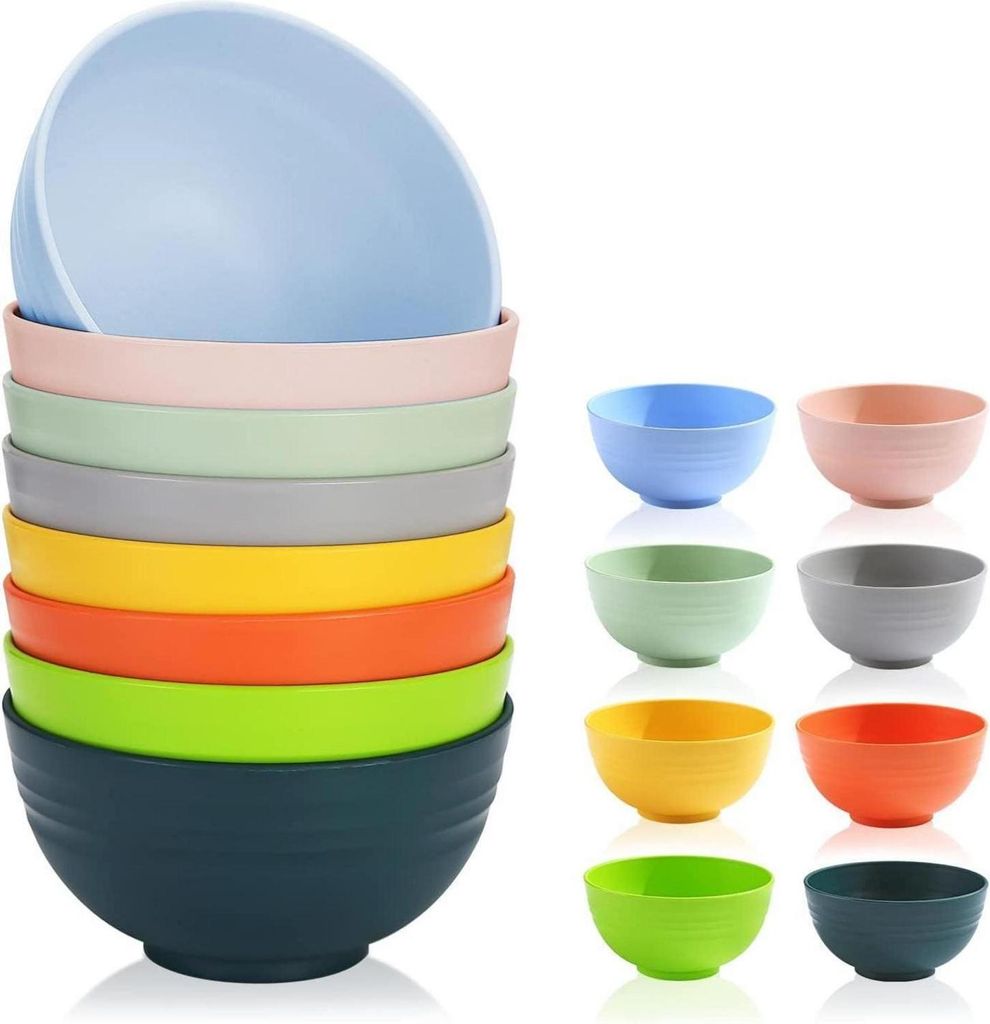 Set di ciotole in plastica a 8 colori da 760 ml, adatto al Immagine del prodotto 