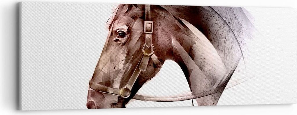 Bild auf Leinwand - Leinwandbild - Pferd Abstraktion - 90x30cm - Wand Bild - Wanddeko - Wandbilder - Leinwanddruck - Bilder - Kunstdruck - Wanddeko...